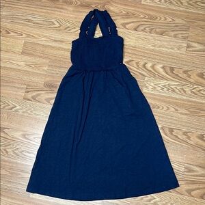 Knit Navy Blue Halter Midi Dress - Tommy Hilfiger